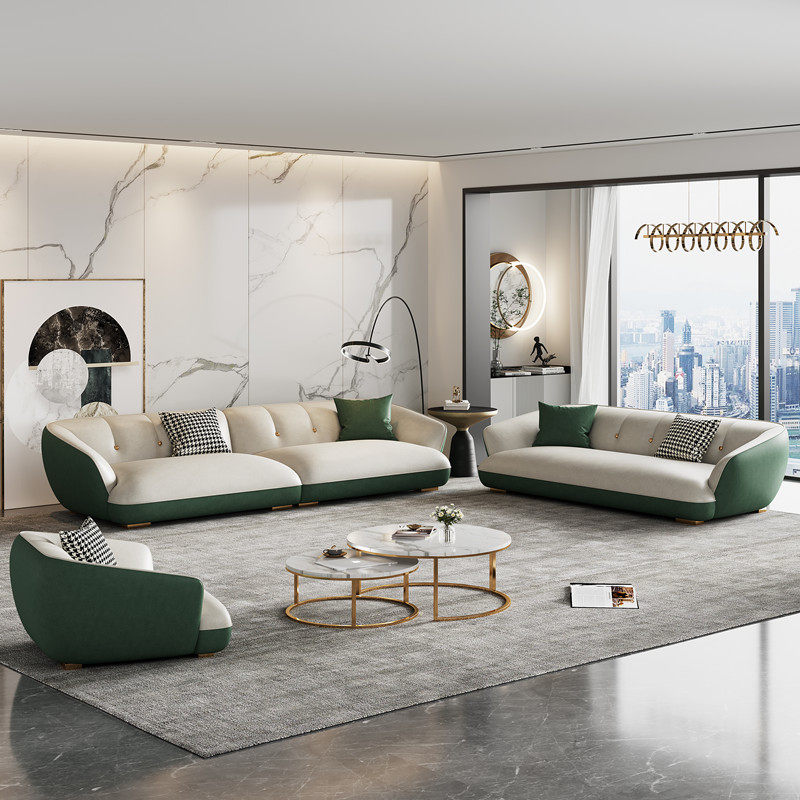 2022 New simple light luxury modern fat sofa living room reception free technology - free technology cloth direct row combination