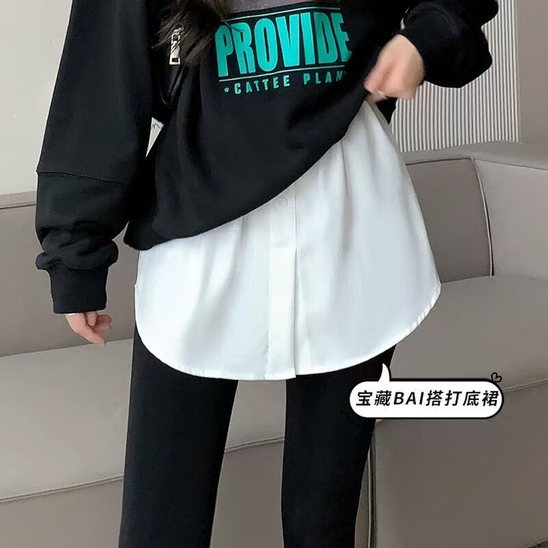 Women's Hem Cover-Up Layering Piece for Sweatshirts, Fake Shirts, Sweaters, Layered Outfits, Paired with Shark Pants or Skirts for Autumn Women's Hem Cover-Up Layering Piece for Sweatshirts, Fake Shirts, Sweaters, Layered Outfits, Paired with Shark Pants or Skirts for Autumn