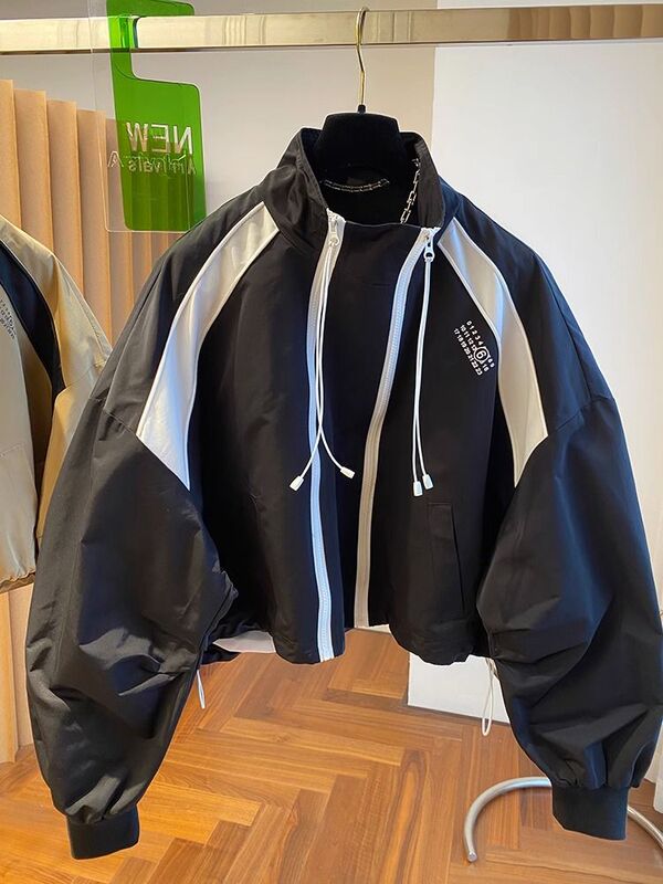 Korean-Style Double-Zip Street Style Cool Unisex Trendy Stand-Collar Windbreaker Jacket for Spring and Autumn, Large Size 150kg Jacket Windbreaker Korean-Style Double-Zip Street Style Cool Unisex Trendy Stand-Collar Windbreaker Jacket for Spring and Autumn, Large Size 150kg Jacket Windbreaker