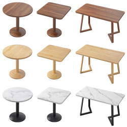 Small Apartment Dining Table Fast Food Restaurant Commercial Balcony Apartment Milk Tea Coffee Shop Reception Restaurant Round Rectangular Table