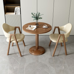 Minimalist Modern Casual Small Apartment Reception Negotiation Table and Chair Combination Milk Tea Coffee Shop Dining Table Balcony Small Round Table