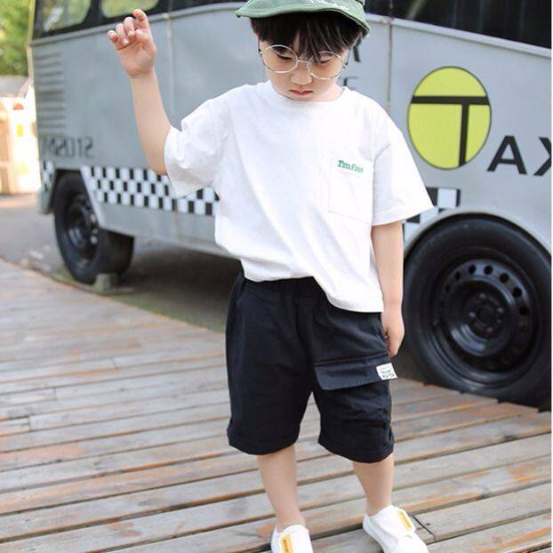 Boys' shorts thin loose five-point pants children's summer five-point pants boy baby Korean version handsome fashionable cotton outer wear