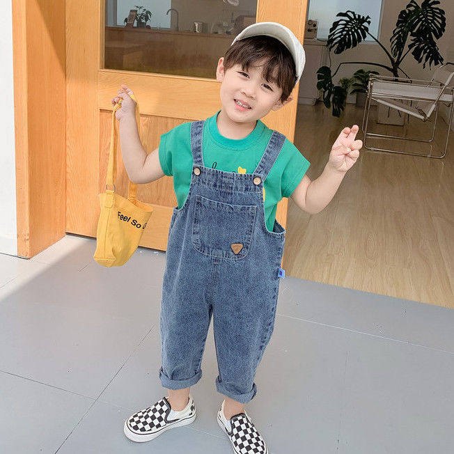 Children's baby bag pants spring and autumn children's clothing boy baby jeans 2022 new western style children's trousers boy pants
