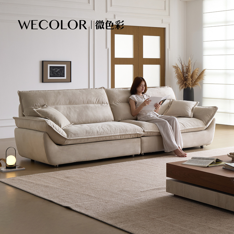 Micro-Color Cream Sailboat Sofa, French-Style Living Room Straight-Row Small Apartment Sofa, Removable and Washable, Anti-Cat Scratch, Matte Fabric Sofa Micro-Color Cream Sailboat Sofa, French-Style Living Room Straight-Row Small Apartment Sofa, Removable and Washable, Anti-Cat Scratch, Matte Fabric Sofa
