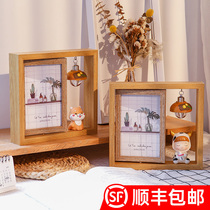 Creative Photo Frame Swing Table Wooden Bifacial Album Frame Wash Photo Swing Piece 6 Inch 6 Inch Custom Gift Couple Photos