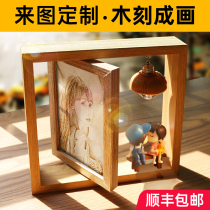 Wooden portrayed custom photos diy handmade birthday gifts girls send girlfriends and boyfriends creative and practical