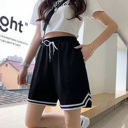 Junior high school girls loose 5-point sports pants high school students high school entrance examination sports shorts thin running casual 5-point pants