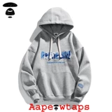 Aape Wtaps Осенний модный бренд простой писем с капюшоном толстовка мужская ретро -ретро -ленивый спортивный топ