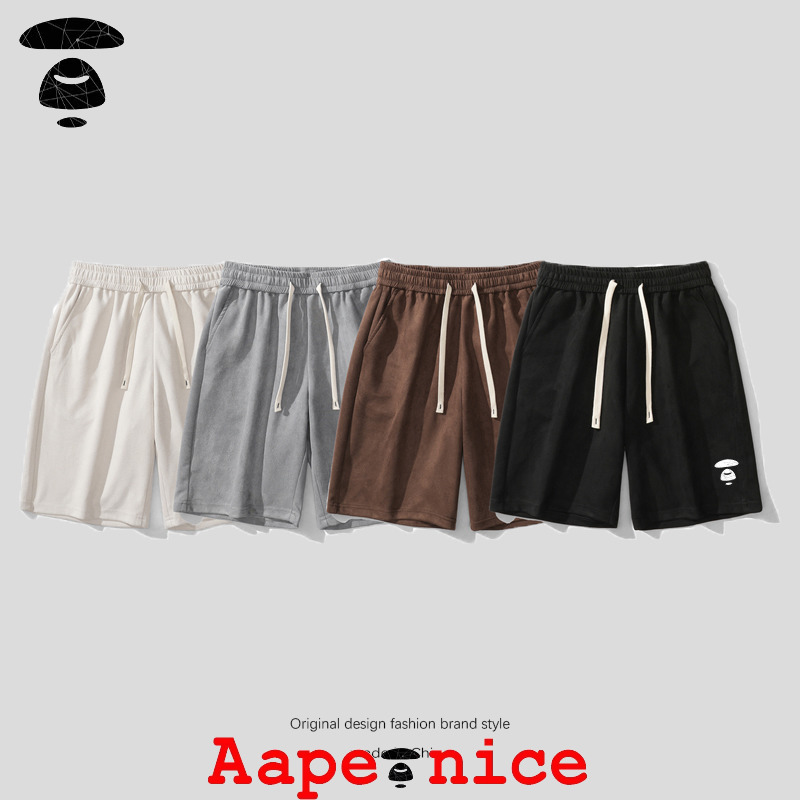 Aape Wtaps American High Street Printed Shorts Men's Summer Suede Shorts Design Casual Pants Trendy