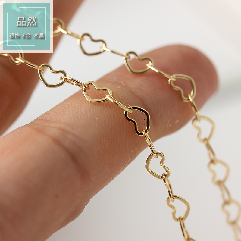 Đồ trang sức handmade Tự làm 14K dây chuyền vàng ánh sáng vàng hình trái tim chuỗi bảo vệ chuỗi vòng đeo tay phụ kiện - Vòng đeo tay Clasp vòng gỗ