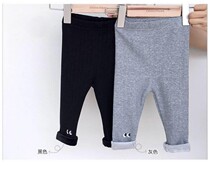 Qiao Baojia autumn and winter new products for boys and women close to the body plus fine velvet leggings childrens pit composite velvet stretch trousers