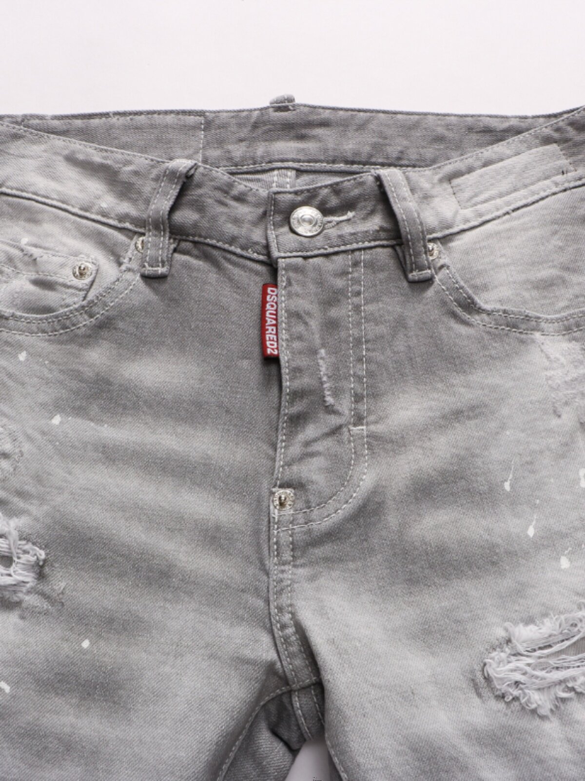 欧洲站新款烟灰色刀割破洞补丁乞丐牛仔裤男韩版潮流修身小脚裤子 4