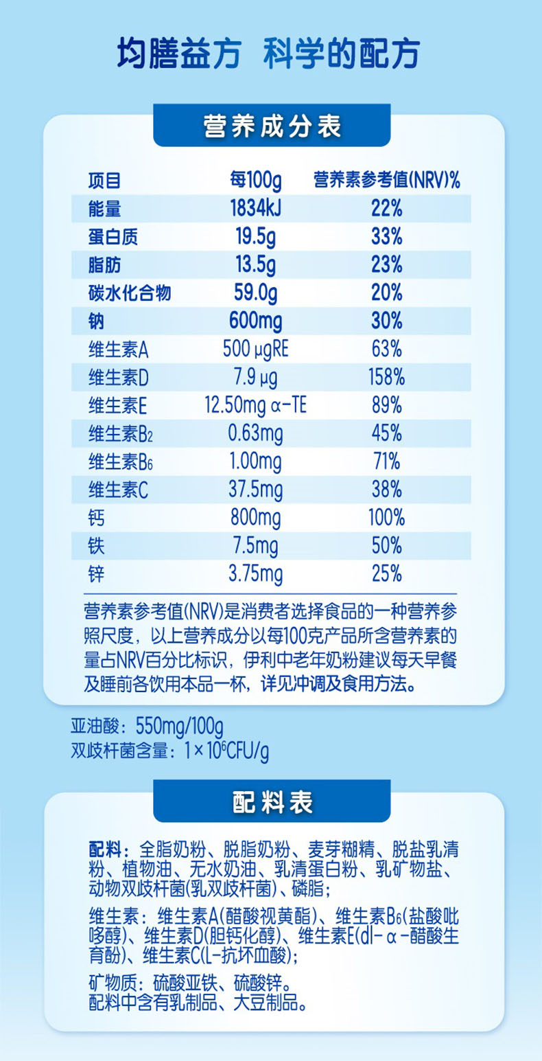 专为50岁以上人群定制！伊利 欣活 900gx2罐  中老年奶粉 115.8元包邮（之前推荐130元） 买手党-买手聚集的地方