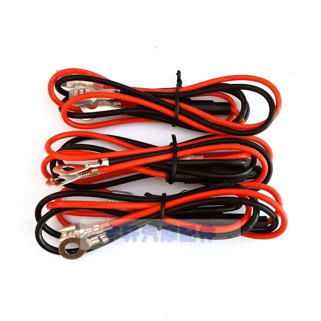 Car and motorcycle modified cigarette lighter USB charger socket terminal connection cable belt 10A insurance tube