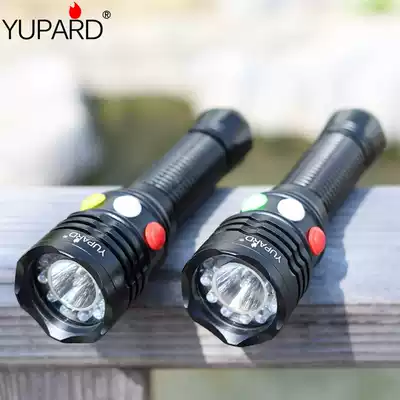 Q5 strong light signal lamp life-saving flashlight red green light yellow light white light 3 colors 7-speed railway 18650 AAA
