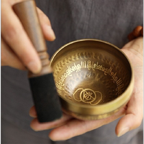 Cross-border supply Nepal Buddhist sound bowl yoga meditation singing bowl singing bowl new product handmade scripture ornaments