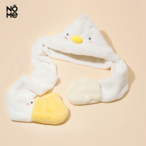 NOME hat winter cute scarf gloves one-piece winter scarf hooded womens plush warm autumn and winter three-piece set