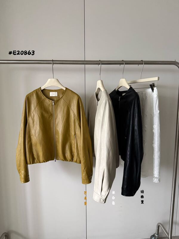 Aoxi Enxi20863 Spring New Korean Style Loose Casual Versatile Leather Jacket Women's Short Jacket Top