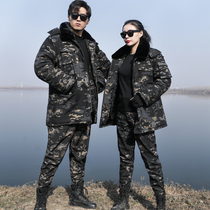 New camouflage military coat mens thickened warm training waterproof cold-proof security clothing dark night cotton coat winter high-end
