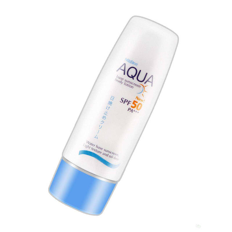 泰国mistine防晒霜AQUA不油腻男女面部身体防晒乳全身保湿SPf50+