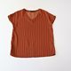 Summer Women's Raglan Sleeve Striped Shirt V-neck Pullover Loose Fashionable Versatile Top C3S