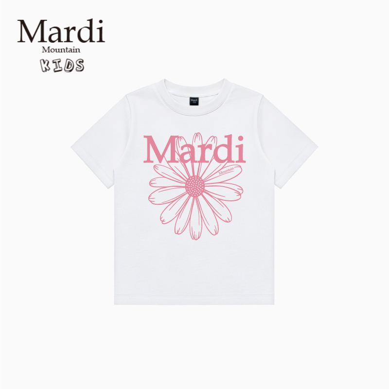 Korean New Mardi Mountain Unisex Children's Clothing 2026 Summer Short-Sleeved Printed Cotton T-Shirt