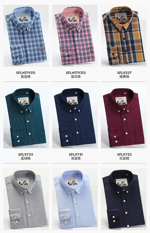 Paul mùa thu mới cotton kẻ sọc sandal kẻ sọc flannel nam dài tay áo sơ mi thanh lịch giản dị