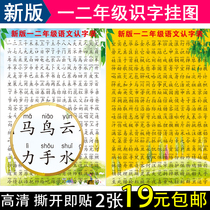 Literacy wall chart first and second grade word table children primary school students learn peoples education version textbook synchronous word table wall post