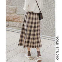  (Clearance is not returnable)Accompany you for the winter plaid skirt a-line skirt retro high waist mid-length skirt 2021