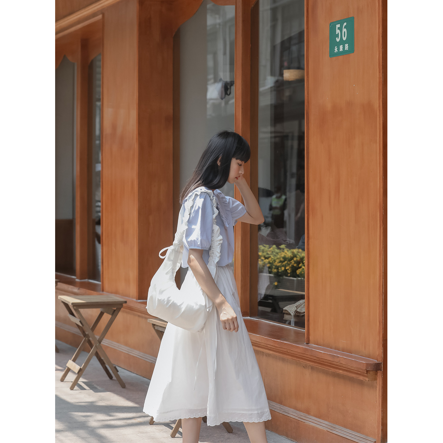 Grape Jelly Frozen Lace Parquet Side A Word Half Body Dress Woman Thin high waist dresses Long version Spring 2022 new