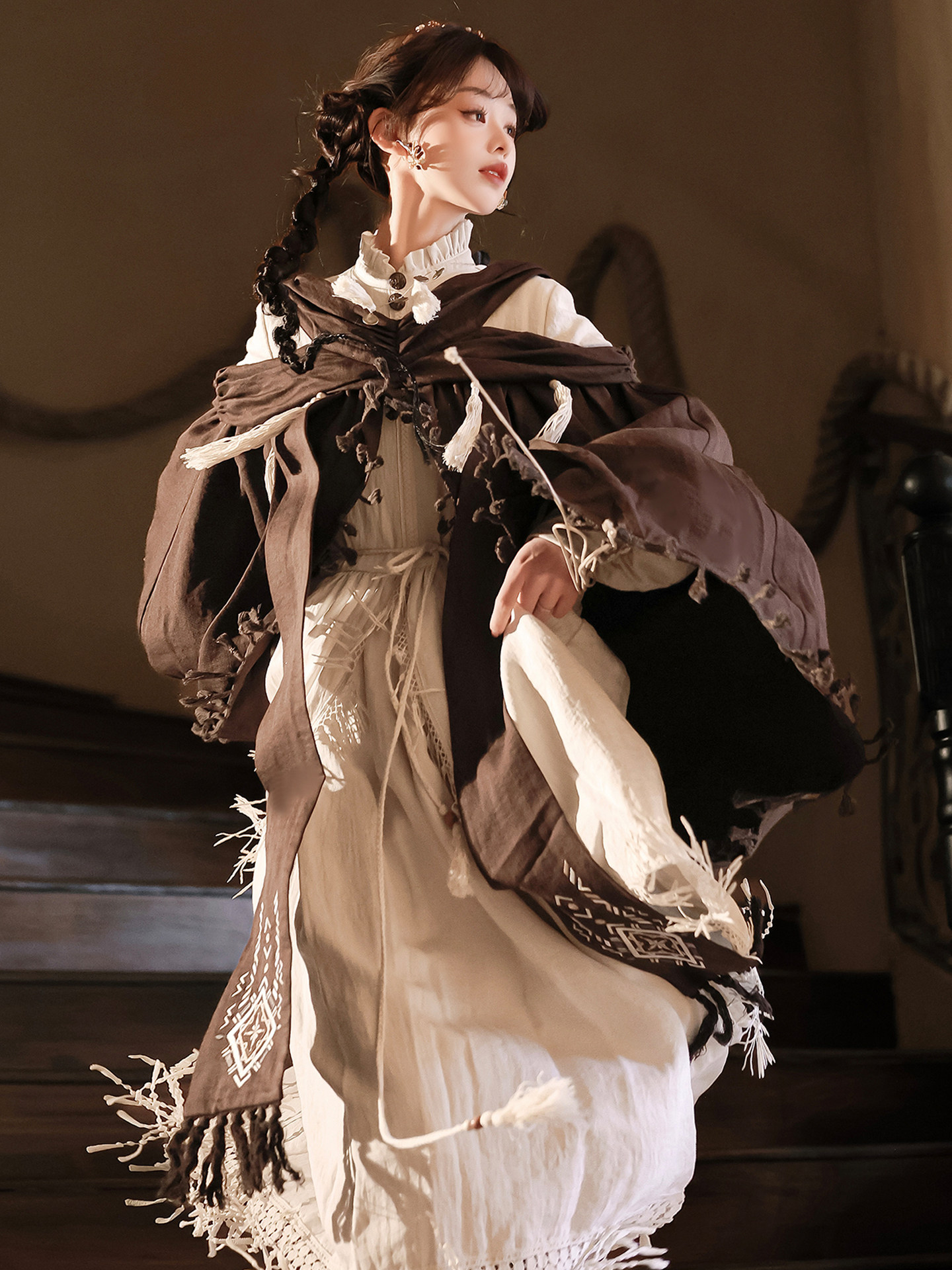 Original genuine Desert Walker Dreamweaver new Chinese style wasteland wandering style shawl retro Chinese element dress suit