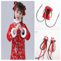 Childrens wigs childrens curls cute princesses autumn and winter coats girls small braids bow hairclip