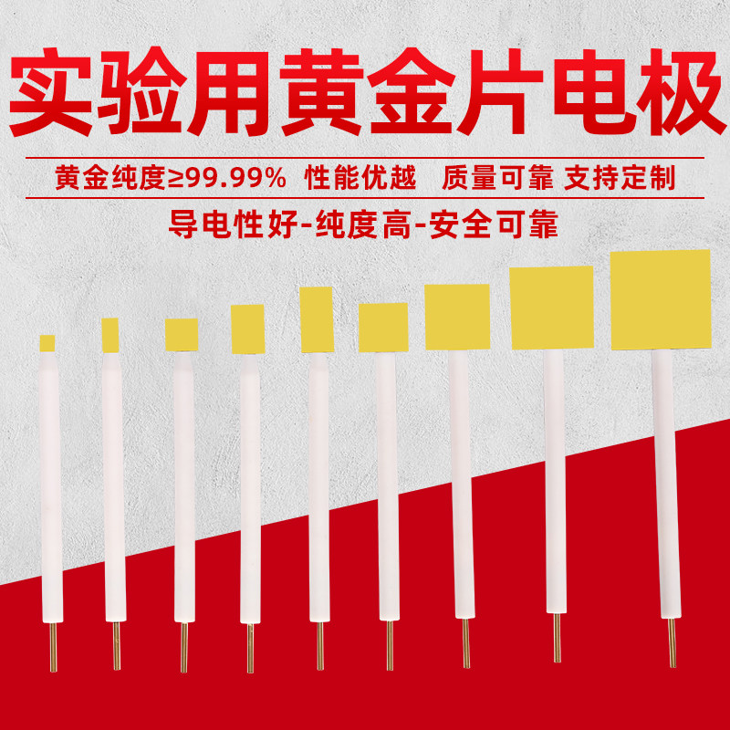 电化学电极10*10*0.1mm黄金片电极 四氟外套 纯度99.99 对比电极