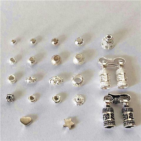 Pure silver beads in pure silver beads