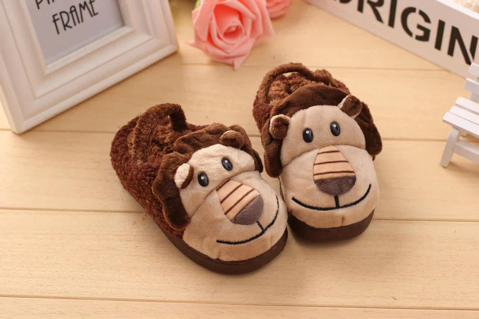 Pantoufles enfants en suède pour hiver - semelle caoutchouc - Ref 1010583 Image 16