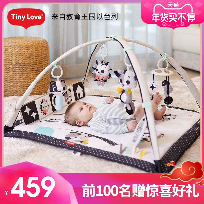 Tinylove baby fitness rack newborn baby black and white visual card music game blanket puzzle toy pad