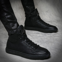 2021 autumn high board shoes men Korean version trend leisure inside shoes men trendy shoes British hip hop men shoes