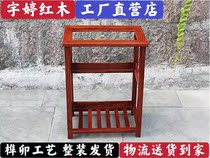 Red Wood Furniture Chicken Wings Wood Flowers Pear Wood Tea Water Cabinet Small Tea Table Chinese Tea Car Solid Wood Mobile Tea Table Locker