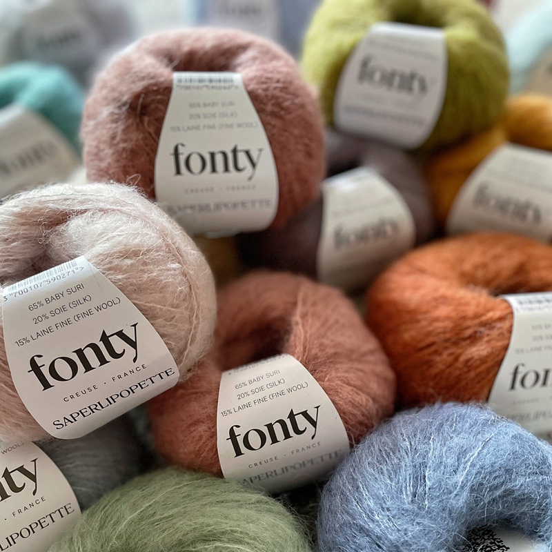 French Fonty Brushed Baby Suri Alpaca Silk Suri Baby Alpaca Knitting Yarn 25g