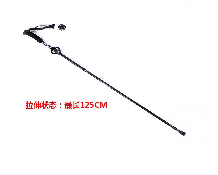 Đi bộ leo núi ngoài trời cực dễ dàng để thực hiện gấp trekking cực cực cao 7075 hợp kim nhôm hàng không - Gậy / gậy gậy chống trượt có đèn pin cho người già