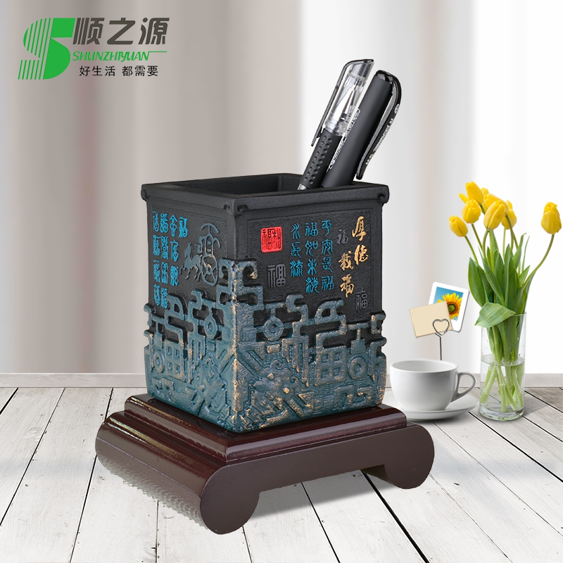 Send a lead friend Teacher gift office desk Pen Holder Swing Piece Charcoal Sculpture Book House Practical Business Gift customization