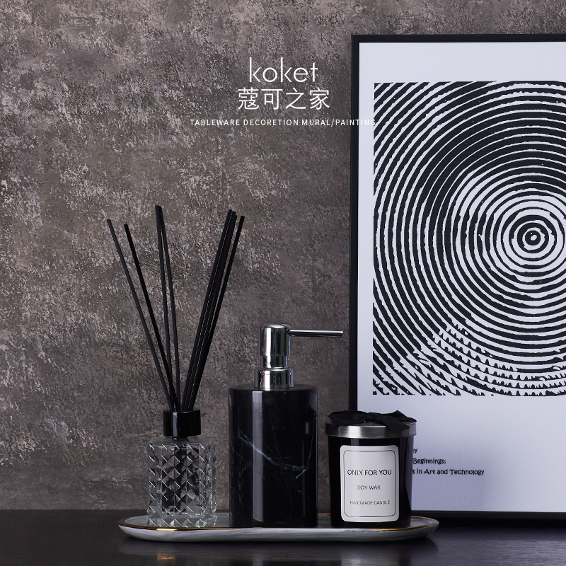 Koket Koket European-style model room bathroom set light luxury soft-packed washbasin ornaments Lingge aromatherapy candlestick painting