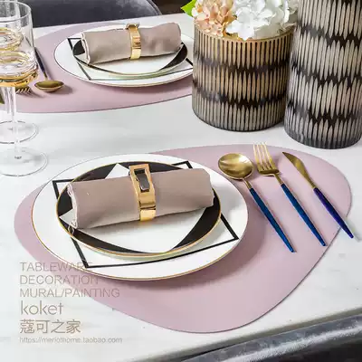 koket can Model Room dinner plate pink Nordic tableware set knife and fork plate Western plate table table table