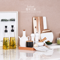 Koket can new Chinese model room kitchen decoration set soft Display Hall oil pot chopping board vegetable ornaments