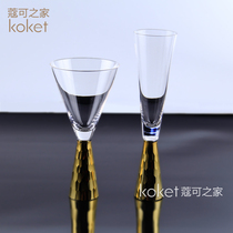 Koket koket gold and silver engraved glass red wine champagne glass goblet Model room model room tableware