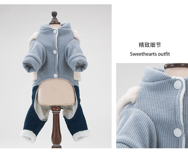 Quần áo mới cho chó cưng Quần áo cotton bốn chân Teddy gấu nhỏ chó ấm áp làm dày quần áo mùa thu và quần áo mùa đông - Quần áo & phụ kiện thú cưng mũ bảo hiểm cho mèo