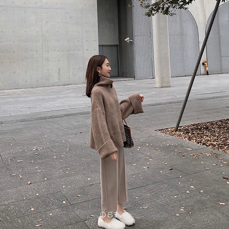 Autumn Clothing 2023 New Big Code Women's Clothing Loose LAZY SWEATER SWEATER Thin Ocean Broadleg Pants Autumn Winter-Taobao