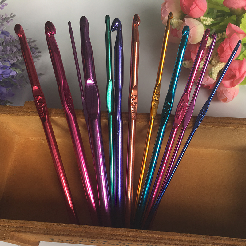 Color metal full set crochet sweater knitting needle aluminum oxide hand knitting tools diy crochet set