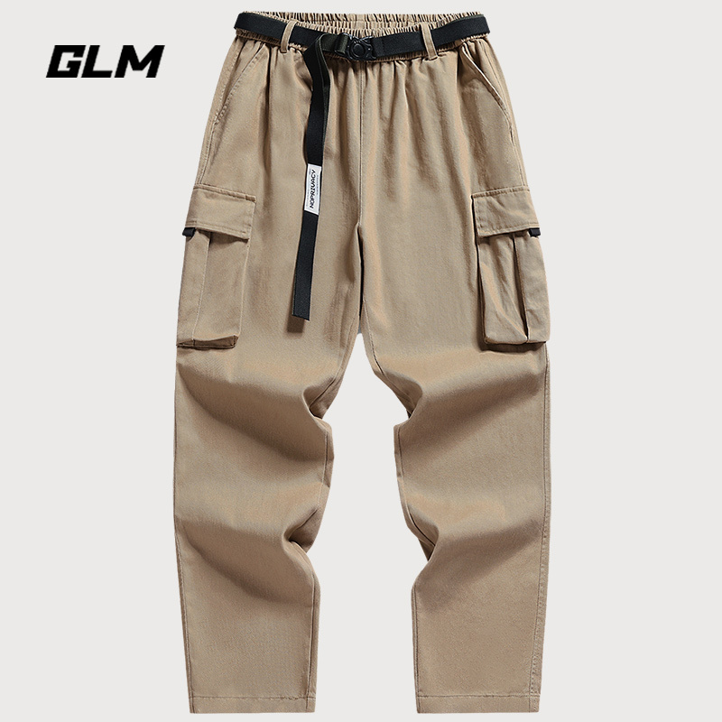 Glm Official Genuine Detachable Belt Summer Loose-Fitting Unisex Multi-Pocket Cargo Sweatpants Casual Wide-Leg Long Pants
