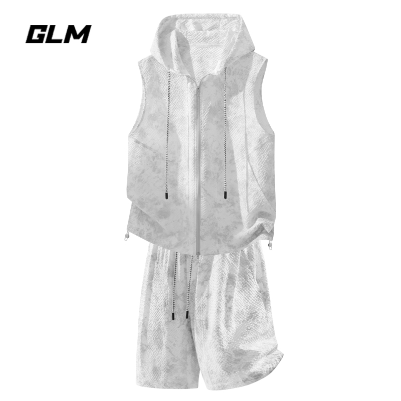 Glm Official Authentic Cool-Feeling Neutral Style Sports Vest Set for Men, Summer 2026 Trendy Outfit Complete Set